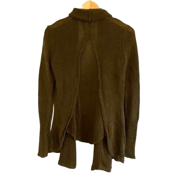 Angel of The North Small Cascade Cardigan Long Sleeve Army Green Anthropologie - Picture 2 of 7
